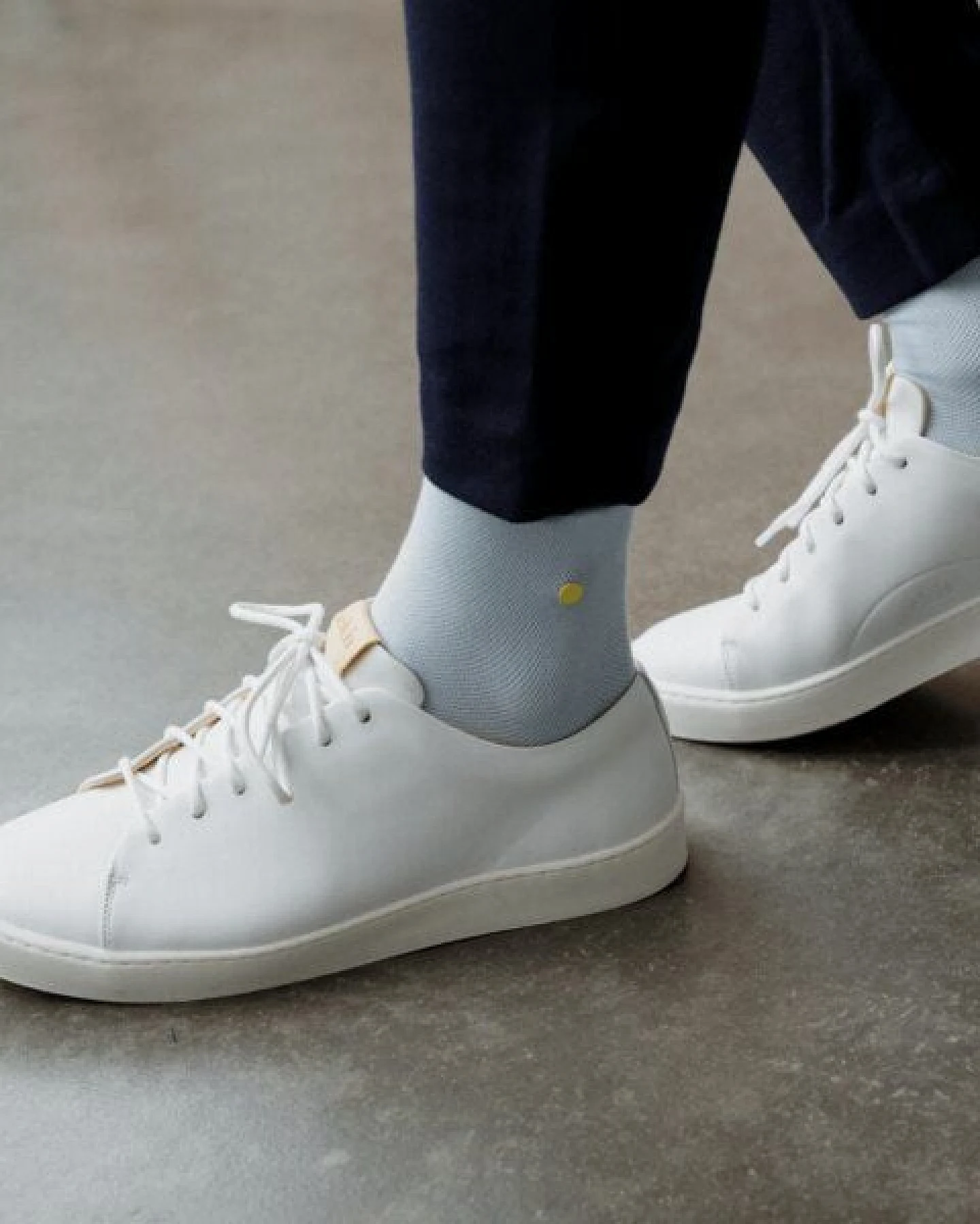 wysf. | what you stand for. Moderne Premium Socken, Piqué Strick mit Knopf, Bio-Baumwoll-Mix – Ansicht 3