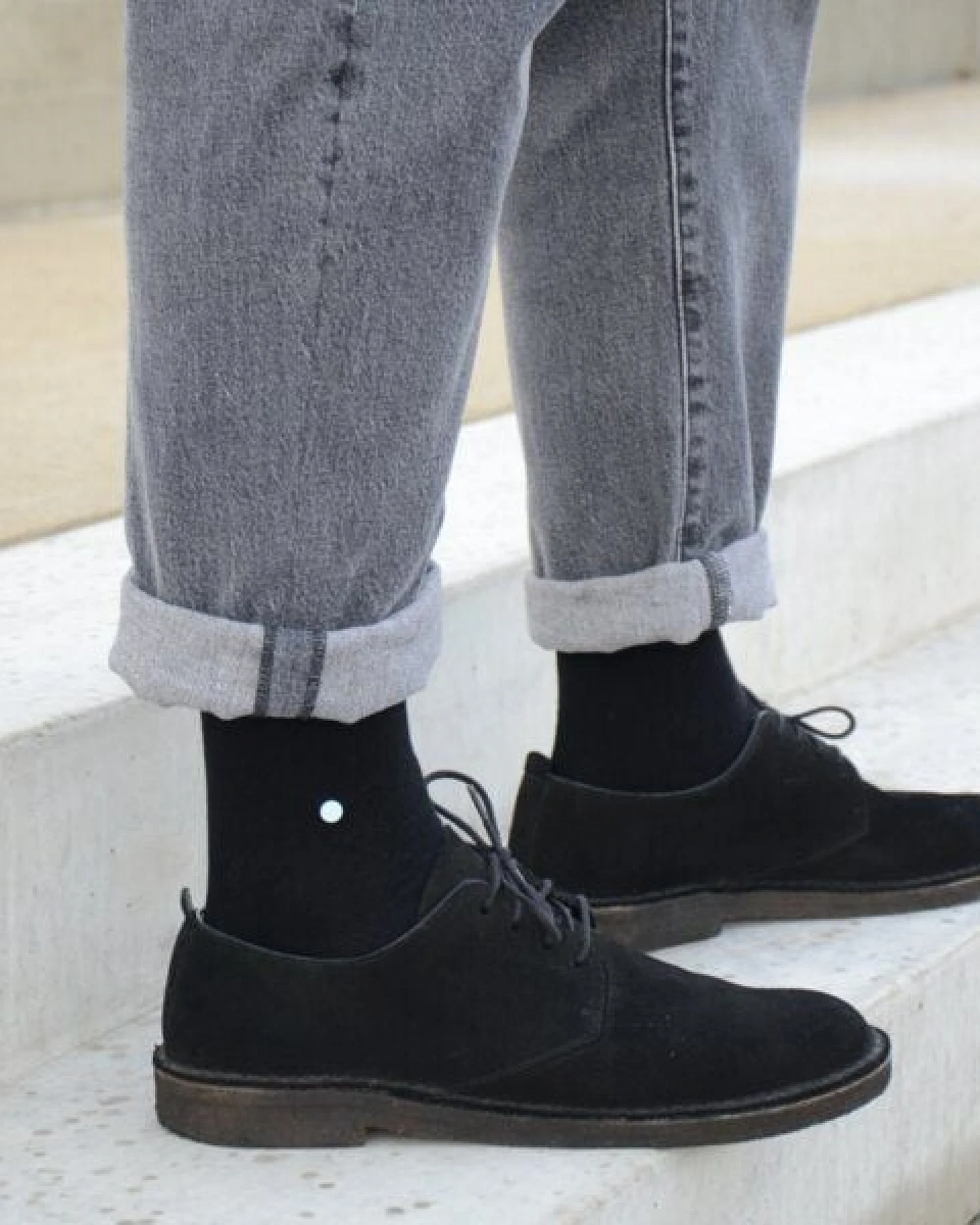 wysf. | what you stand for. Moderne Premium Socken, Piqué Strick mit Knopf, Bio-Baumwoll-Mix – Ansicht 3