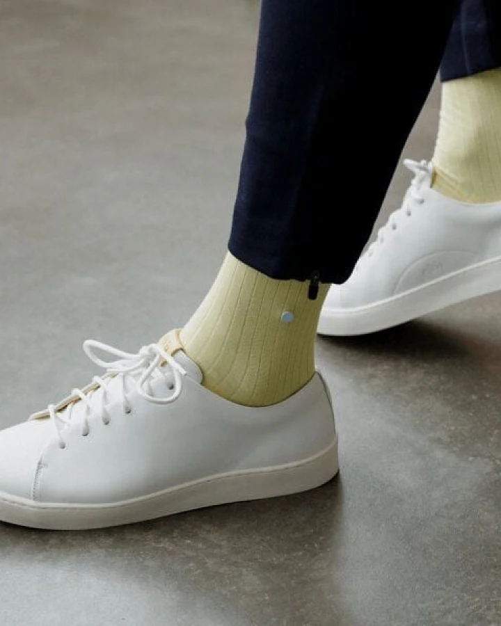 wysf. | what you stand for. Moderne Premium Socken, Rippenstrick mit Knopf, Bio-Baumwoll-Mix