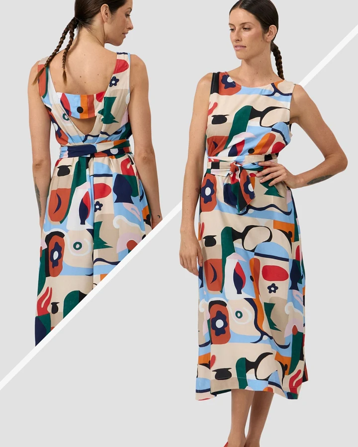Kleid Sena Midi Print Cruise Rot