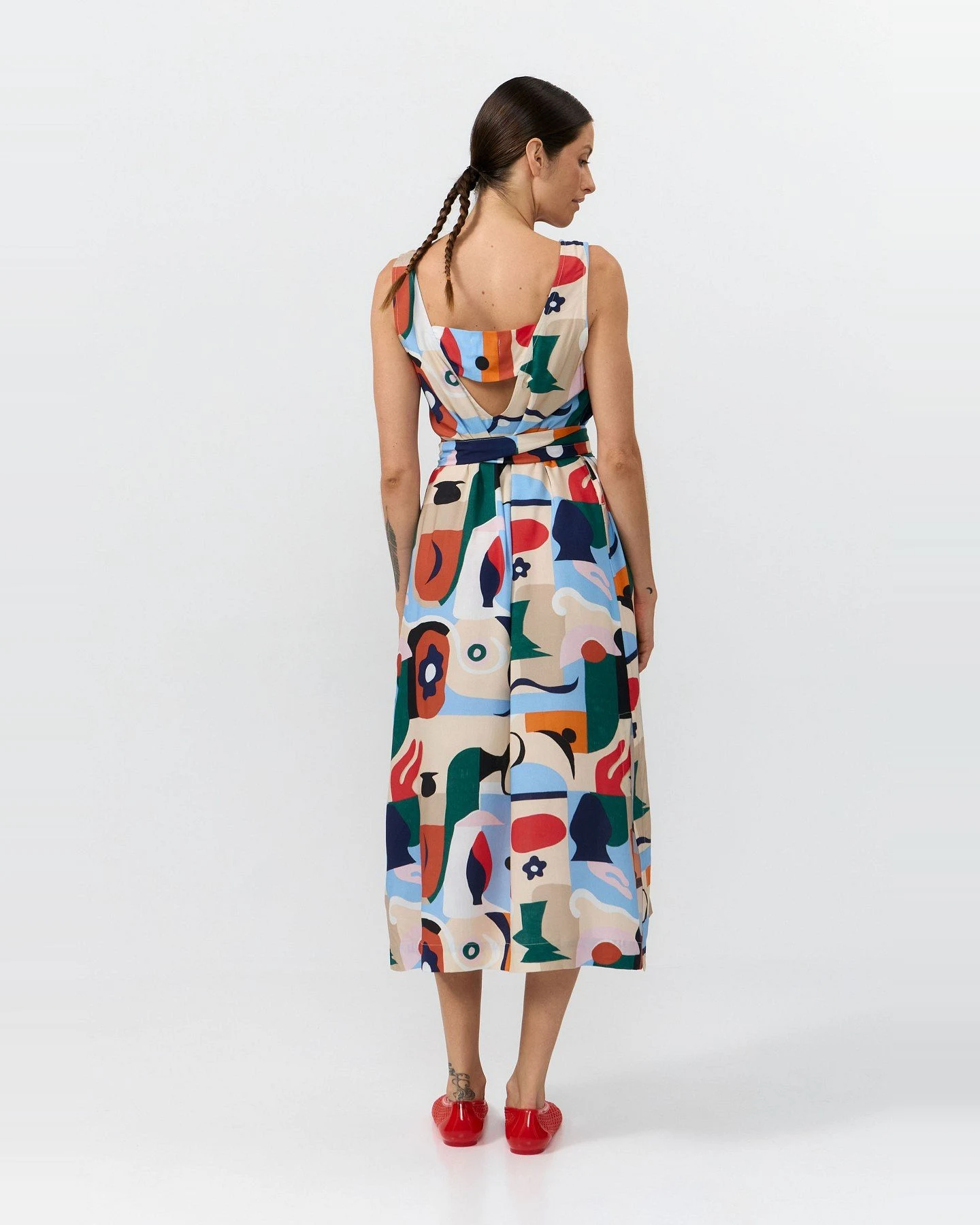 Kleid Sena Midi Print Cruise Rot – Ansicht 4