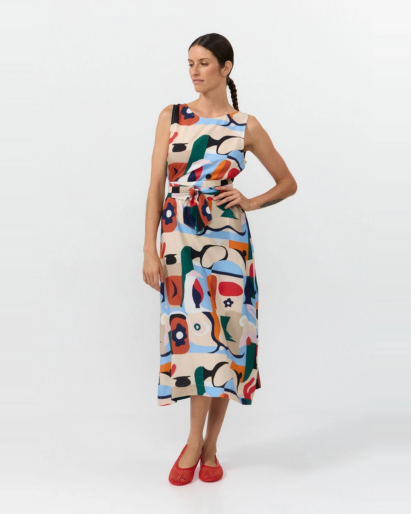 Kleid Sena Midi Print Cruise Rot – Ansicht 5