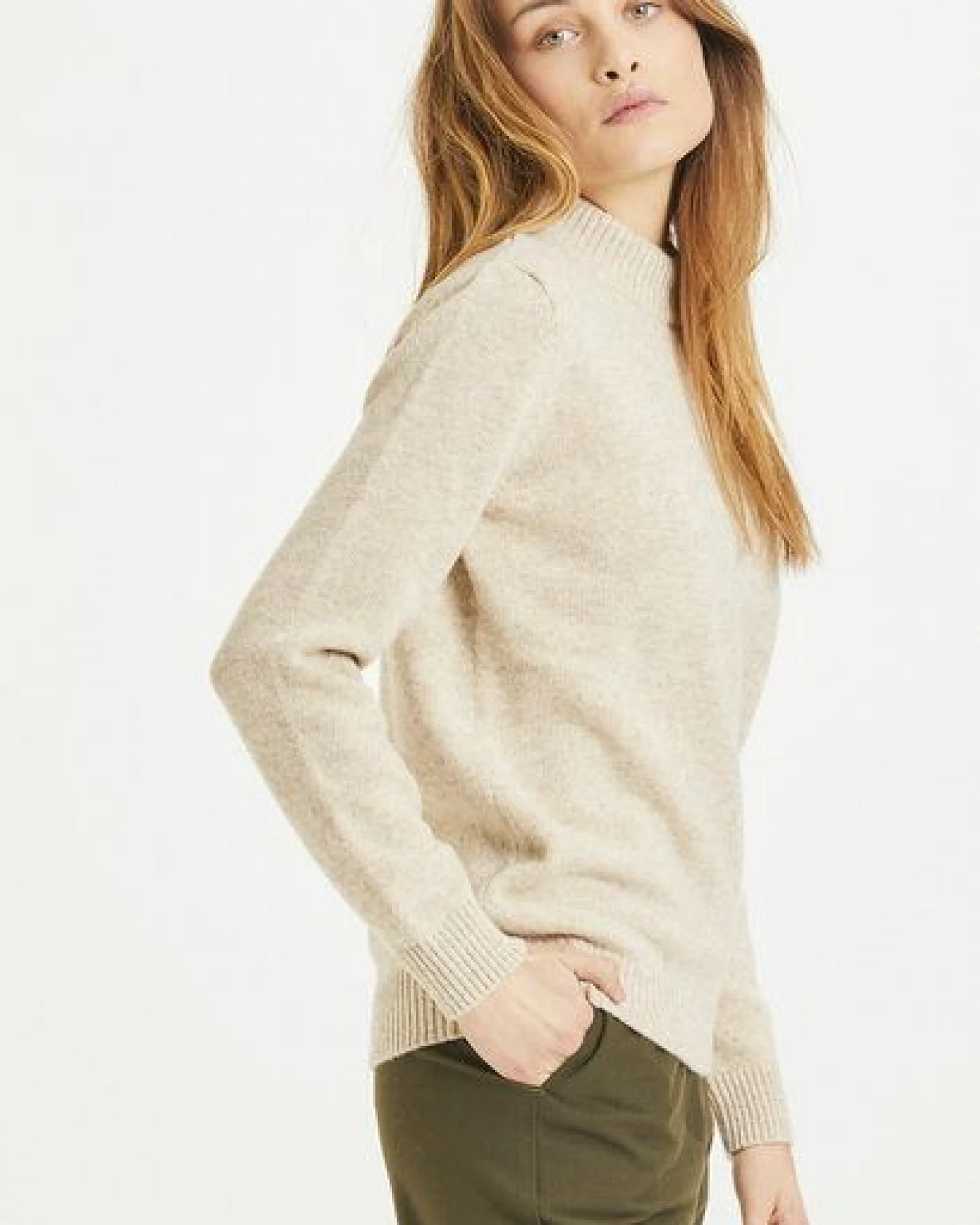 KnowledgeCotton Apparel Strickpullover - MYRTHE Lambswool High Neck - aus Bio-Lammwolle – Ansicht 2