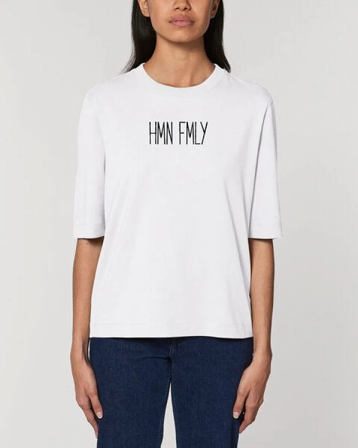 Human Family Kastenförmiges Damen T-Shirt "HMN FMLY"