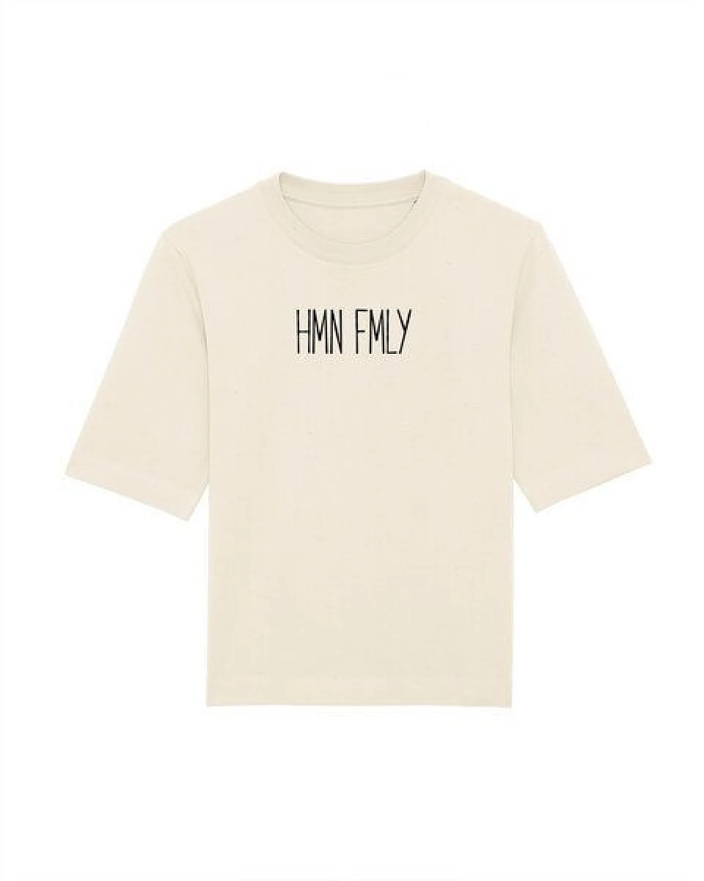 Human Family Kastenförmiges Damen T-Shirt "HMN FMLY" – Ansicht 3