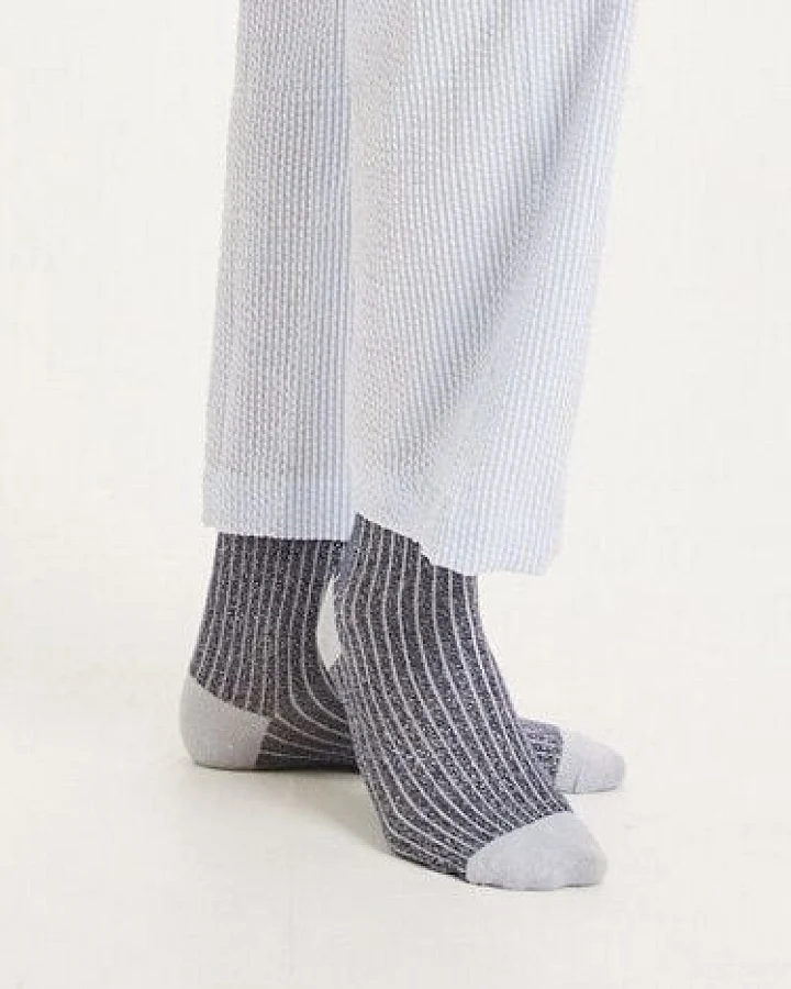 KnowledgeCotton Apparel Socken - HONEY Lurex Glitter Rib Socks - aus Bio Baumwolle & recyceltem Polyester