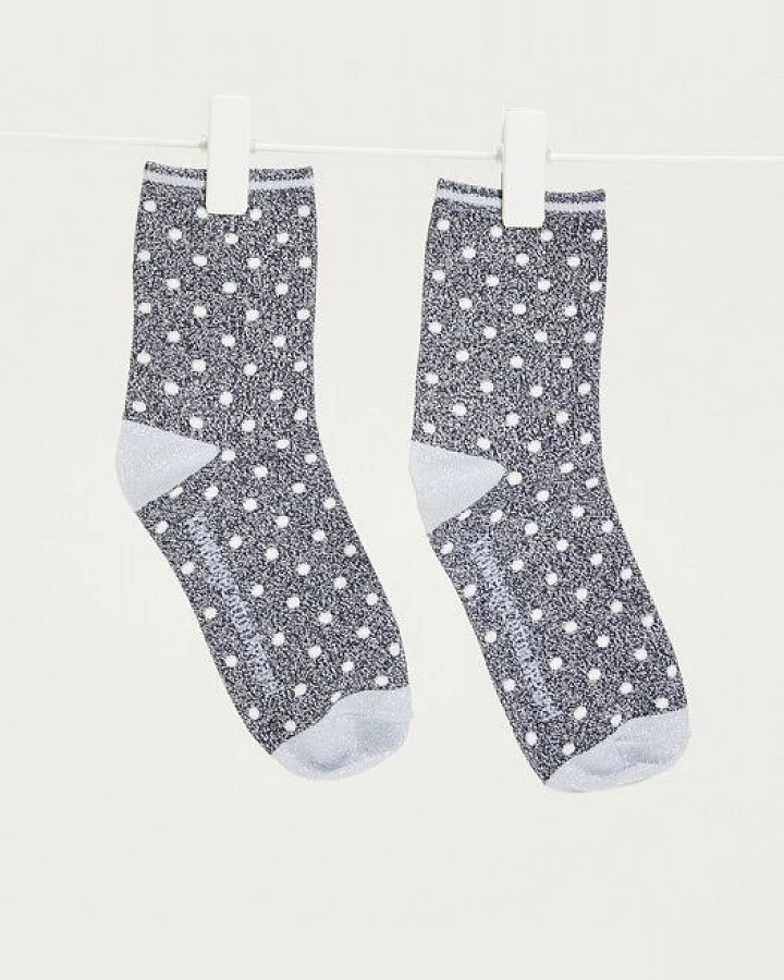 KnowledgeCotton Apparel Socken - HONEY Lurex Glitter Dot Socks - aus Bio-Baumwolle & recyceltem Polyester