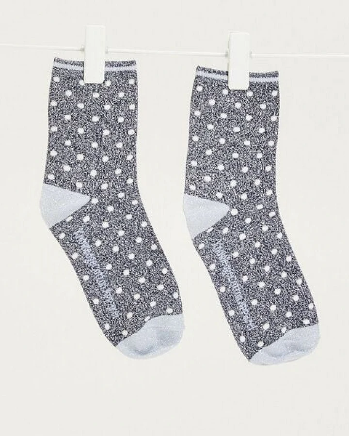 KnowledgeCotton Apparel Socken - HONEY Lurex Glitter Dot Socks - aus Bio-Baumwolle & recyceltem Polyester