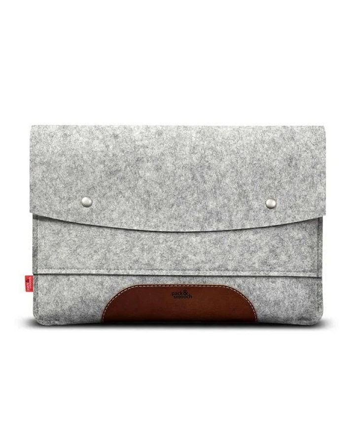 Pack & Smooch Macbook Pro 14" Hülle Hampshire aus Leder und 100% Wollfilz (Mulesing-frei)