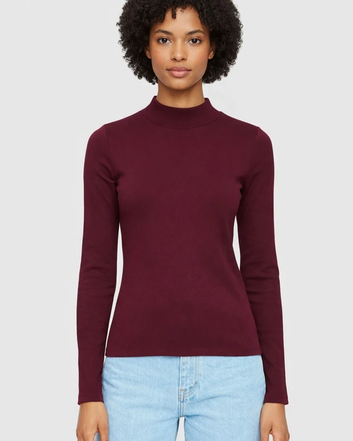 Longsleeve Rib High Neck Rib