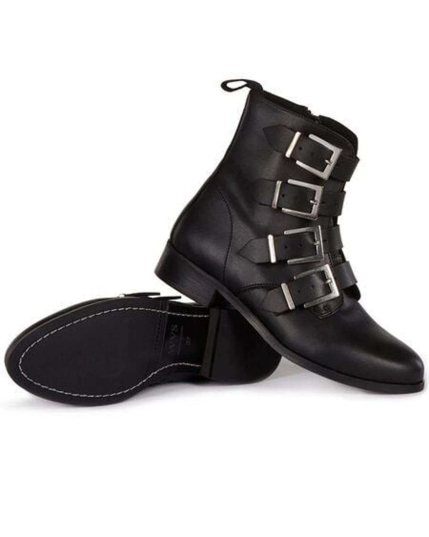 Will's Vegan Shop 4-Riemen-Biker-Stiefel – Ansicht 3