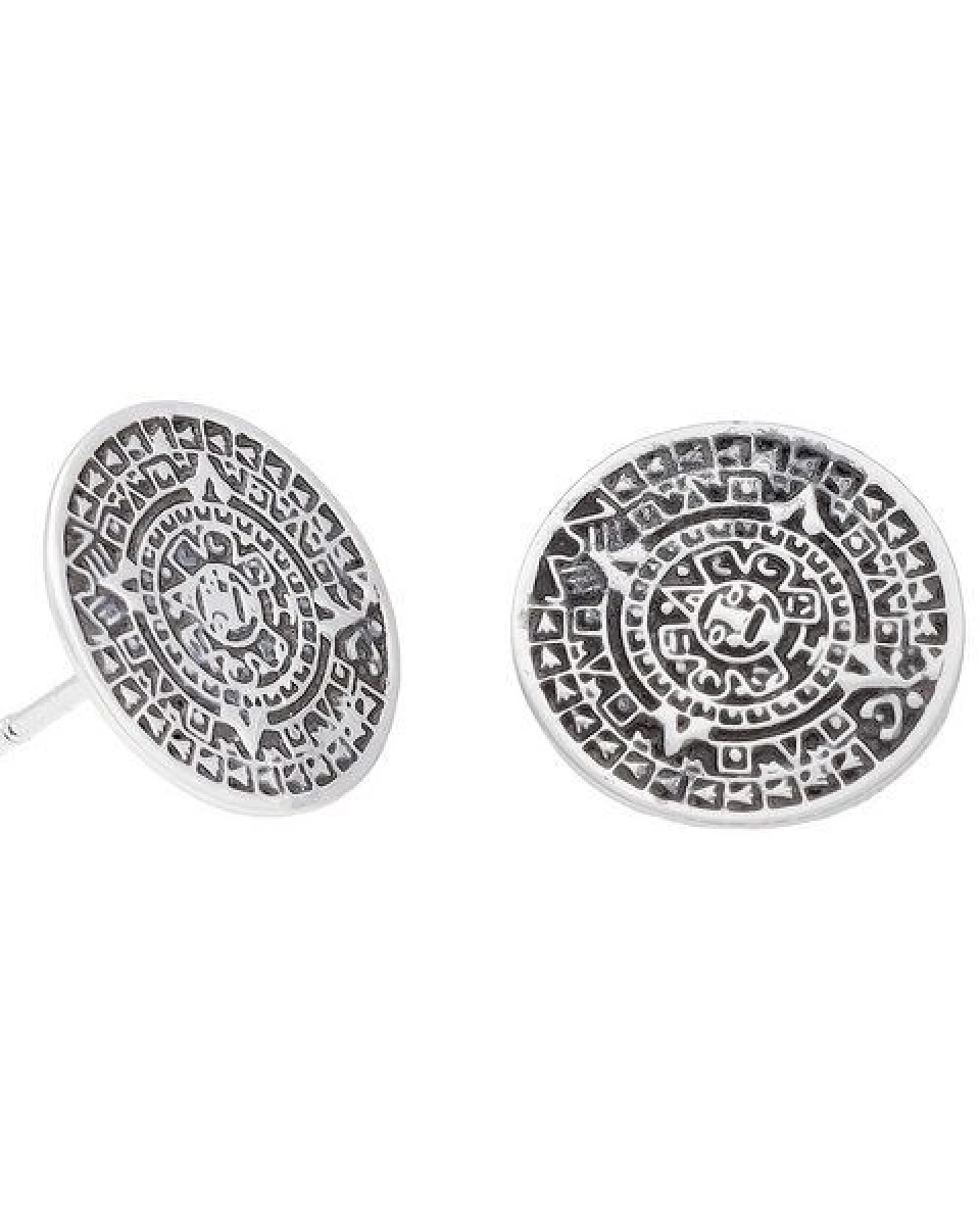 pakilia Silber Ohrstecker Aztekenkalender Fair-Trade und handmade – Ansicht 2