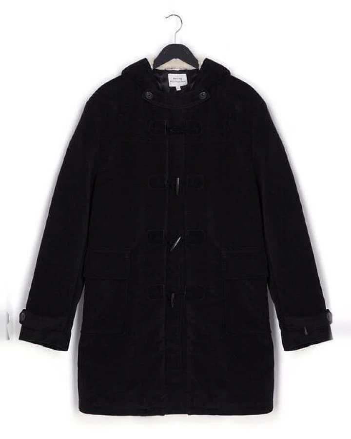 Will's Vegan Shop Duffle Coat aus veganer Wolle mit recyceltem veganem Shearling