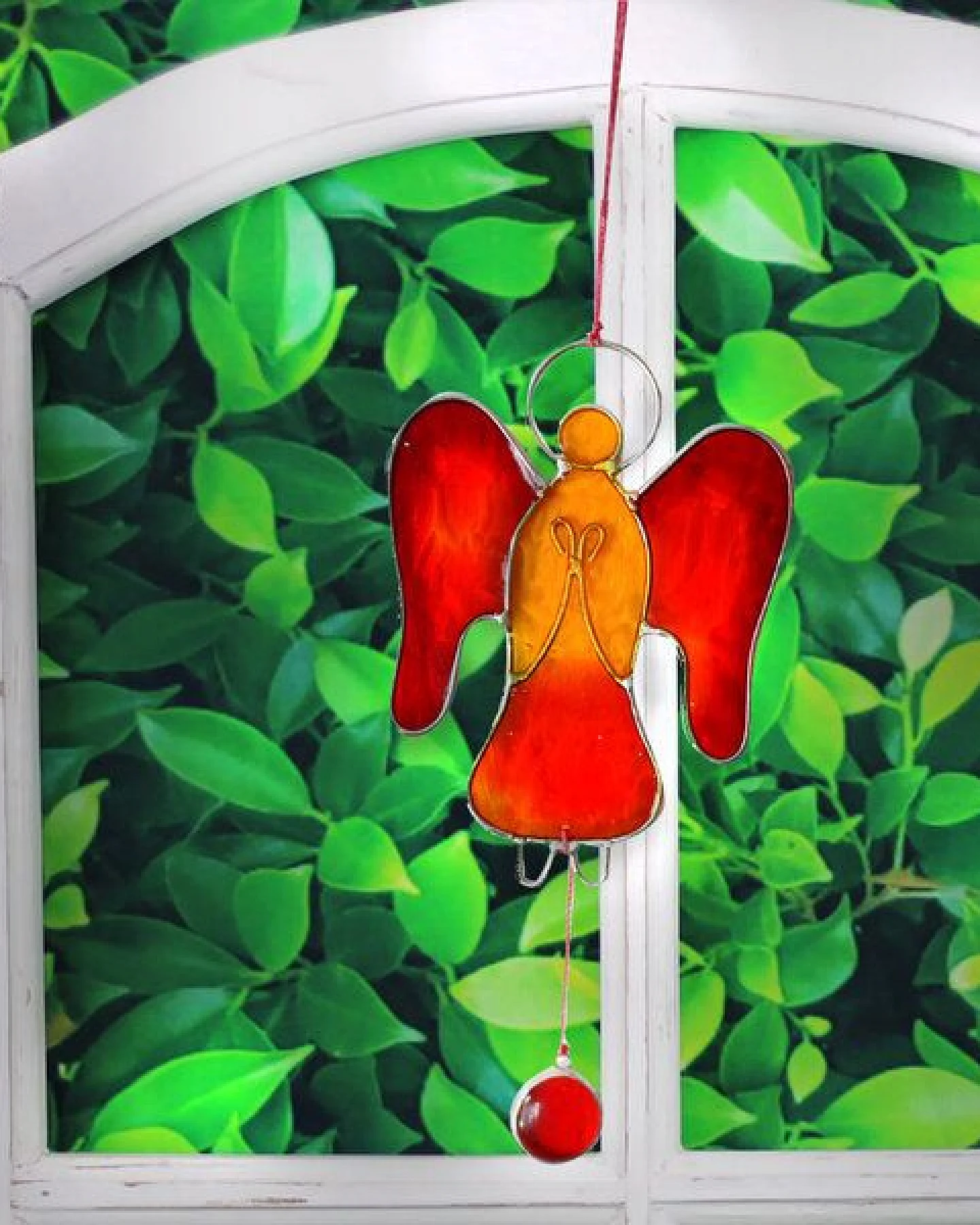 Mitienda Shop Fensterdeko Engel, Fensterschmuck rot/orange – Ansicht 2