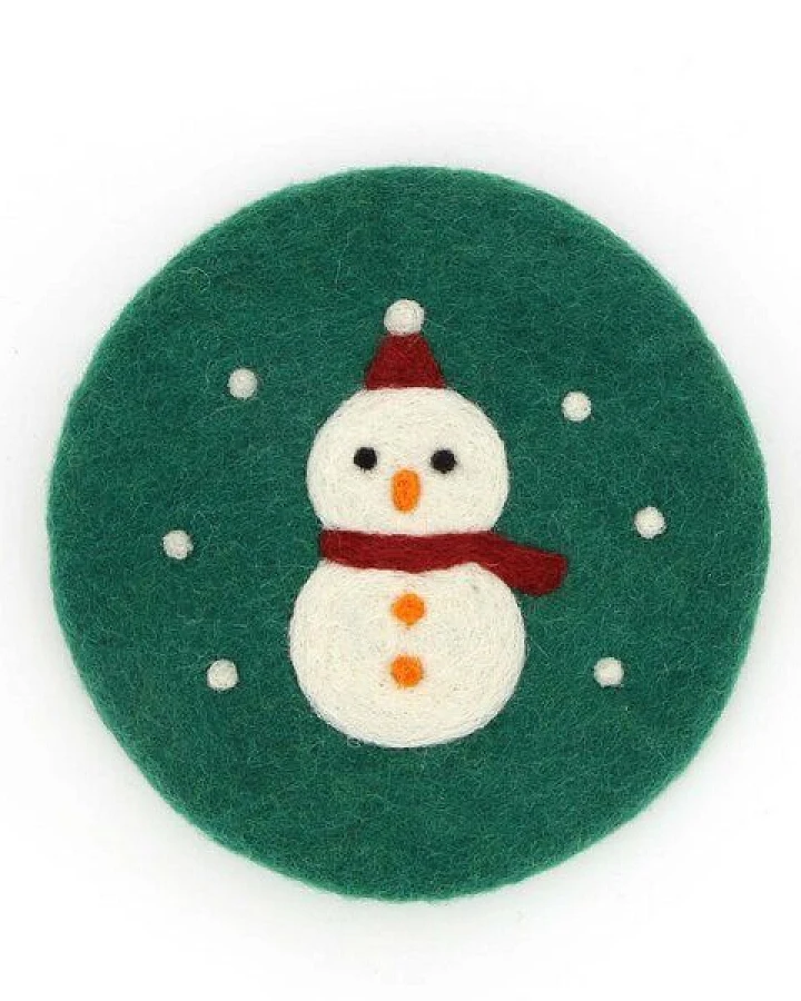 Mitienda Shop Topfuntersetzer aus Wollfilz Schneemann