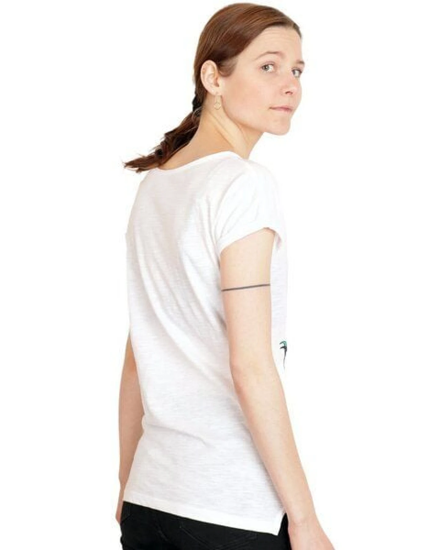 Spangeltangel Damenshirt, “Libelle“, T-Shirt weiß, bedruckt, TShirt, Bio-Baumwolle, Siebdruck – Ansicht 4