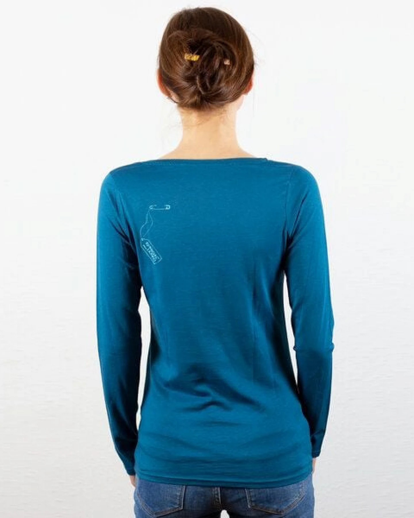 Spangeltangel Langarmshirt "Sicherheitsnadeln", Damenshirt, Siebdruck, Biobaumwolle – Ansicht 4