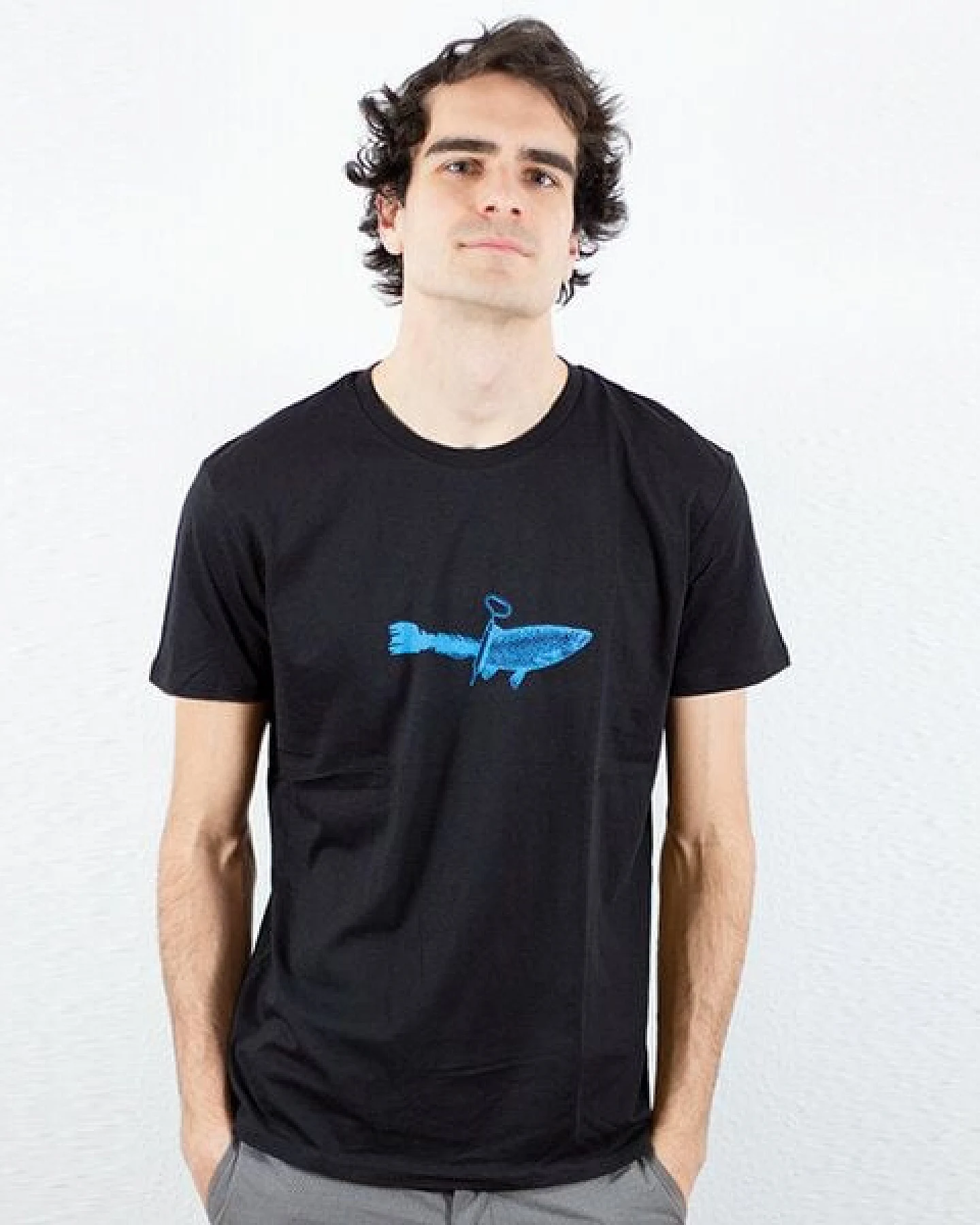 Spangeltangel T-Shirt, "Dosenfisch", Männershirt, Siebdruck, Fischmotiv – Ansicht 2