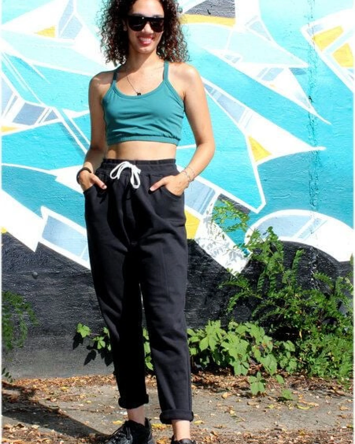 BAGHI Yoga Bustier GOTS organic black-petrol – Ansicht 4