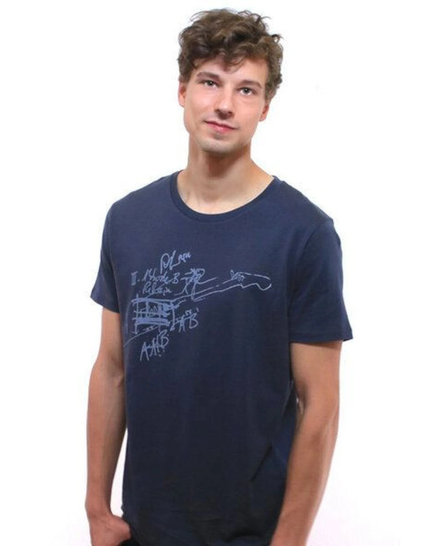 Spangeltangel T-Shirt "Akkorde", Siebdruck, dunkelblau, Rundhals, kurzärmlig, Siebdruck, Musik – Ansicht 2