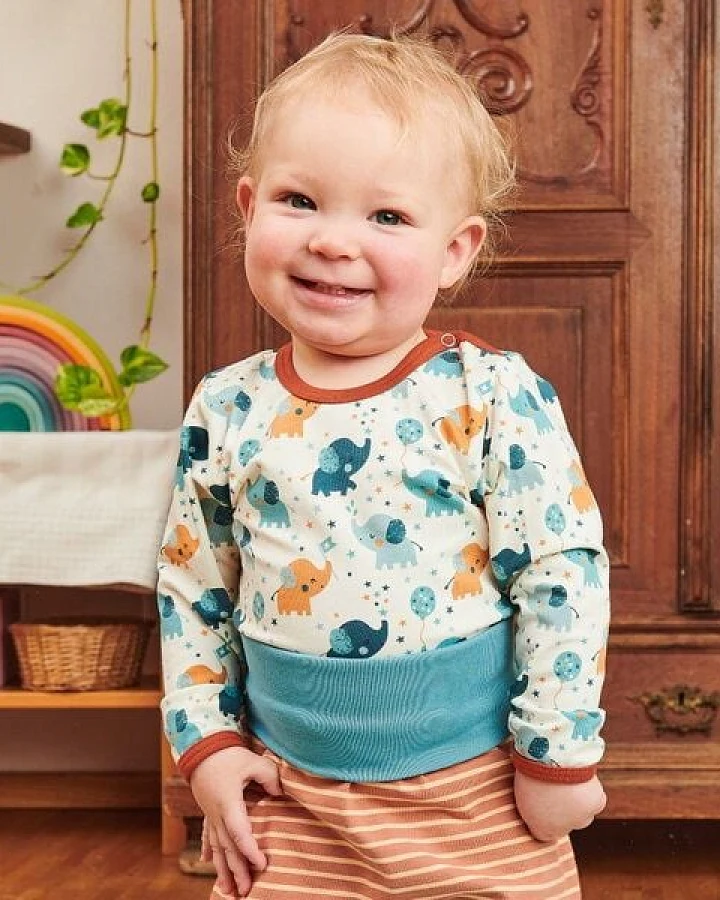 Cheeky Apple Bio Langarm-Body "Babyelefant"