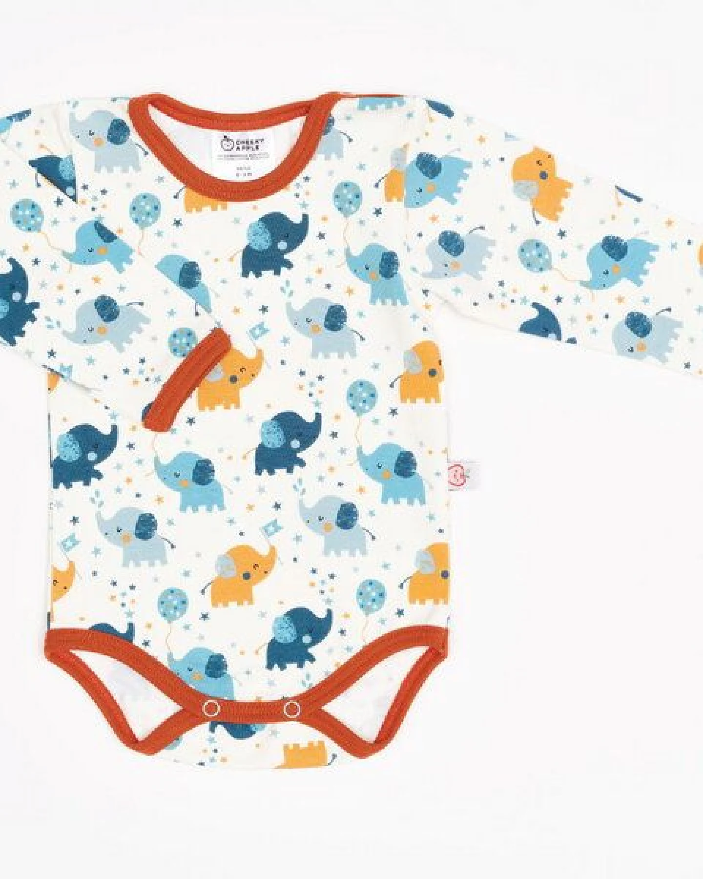 Cheeky Apple Bio Langarm-Body "Babyelefant" – Ansicht 2