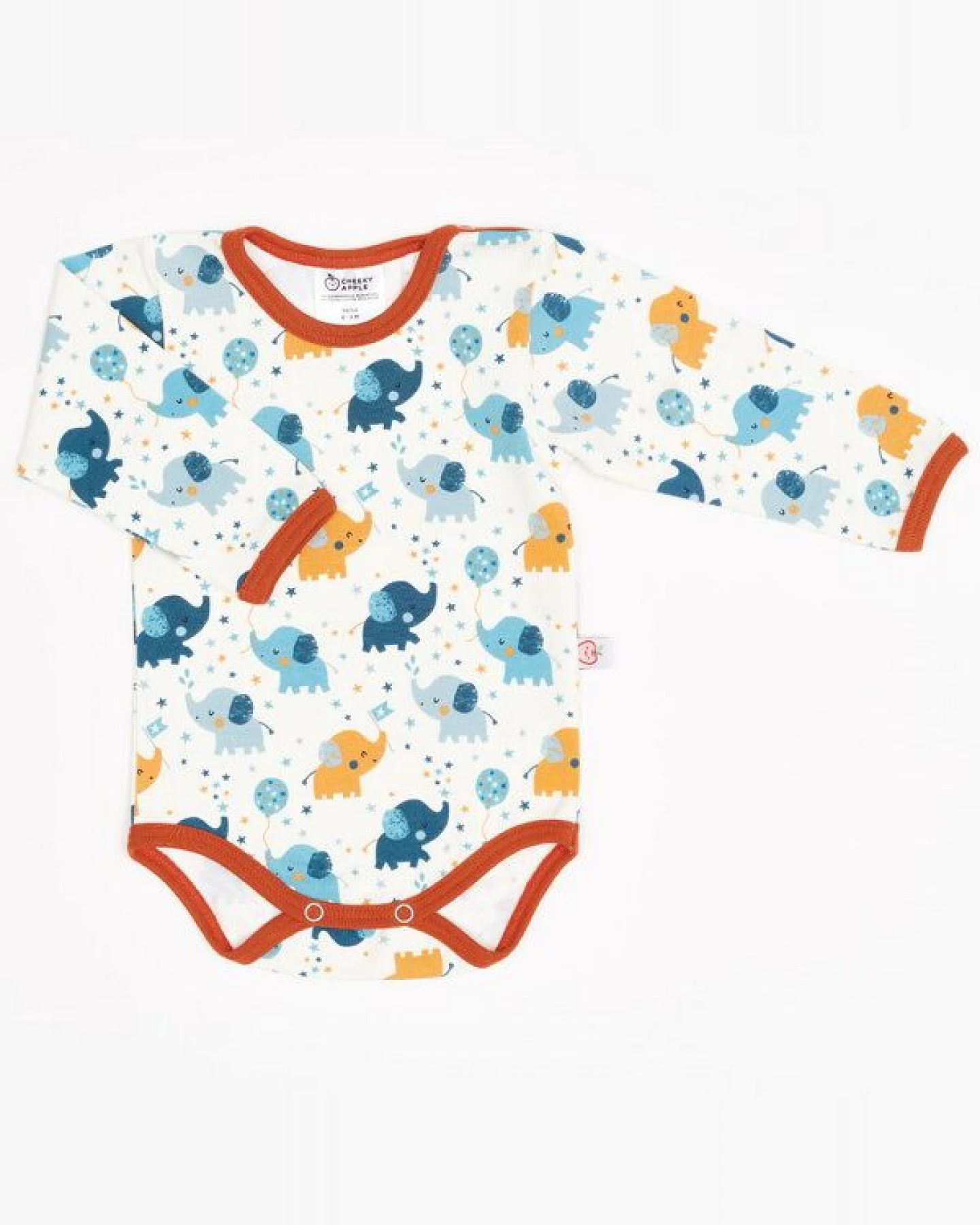 Cheeky Apple Bio Langarm-Body "Babyelefant" – Ansicht 2