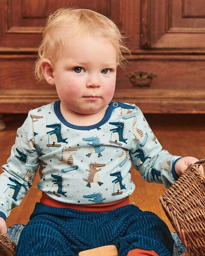 Cheeky Apple Bio Baby-Langarmshirt "Crocs on Wheels"