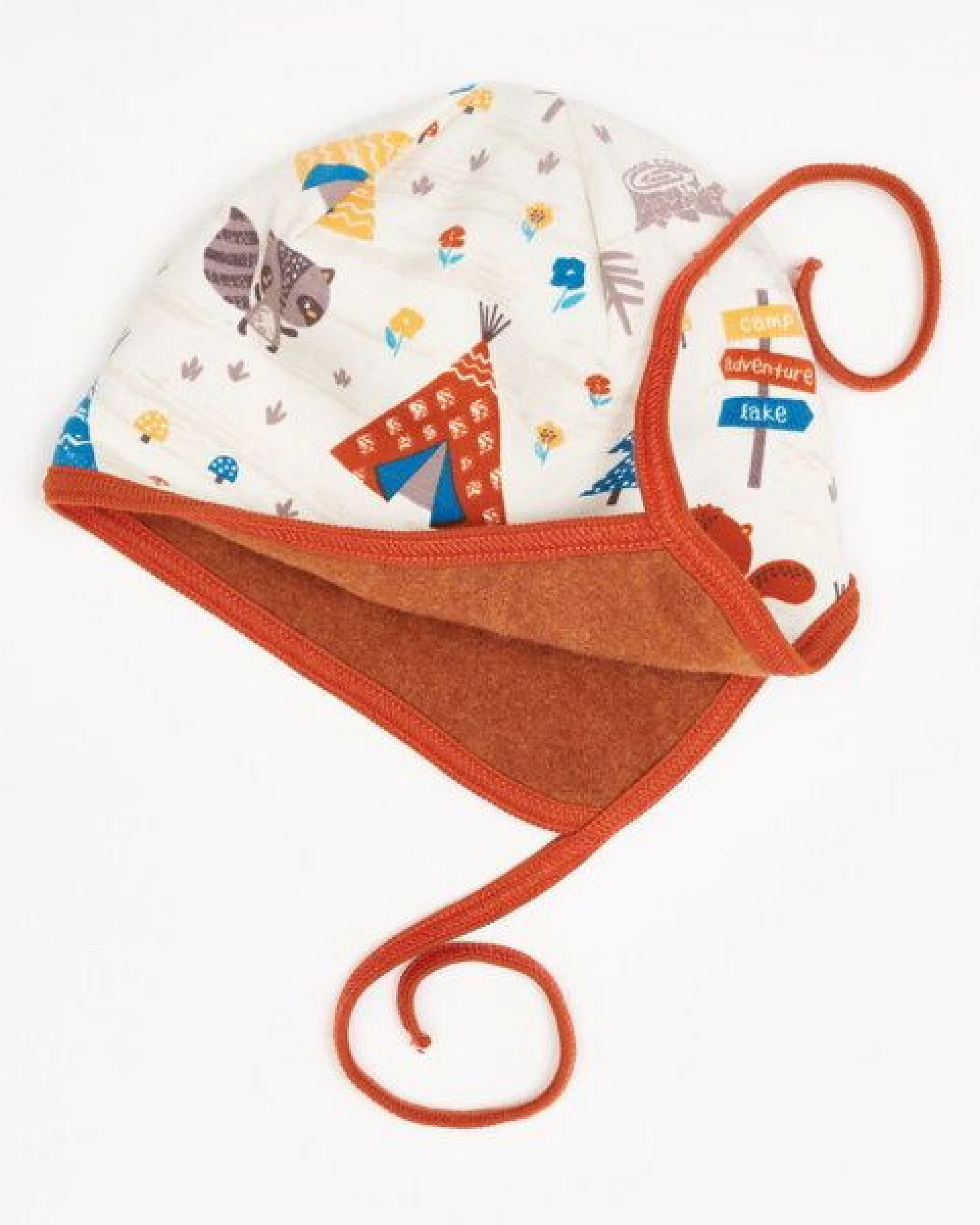 Cheeky Apple Gefüttertes Bio-Ohrenhäubchen "Abenteuercamp|Fleece Copper Meliert" – Ansicht 3