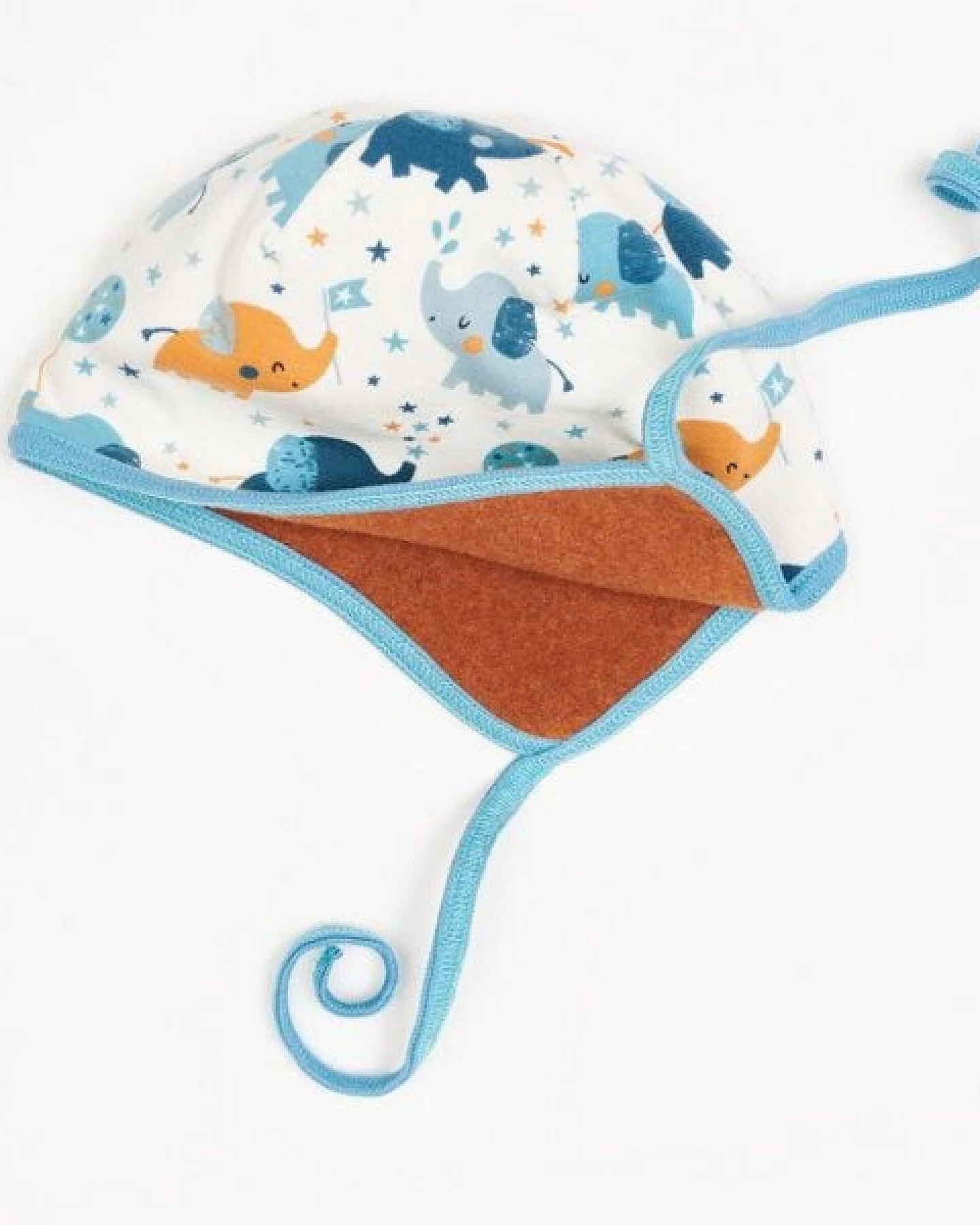 Cheeky Apple Gefüttertes Bio-Ohrenhäubchen "Babyelefant|Fleece Copper Meliert" – Ansicht 3