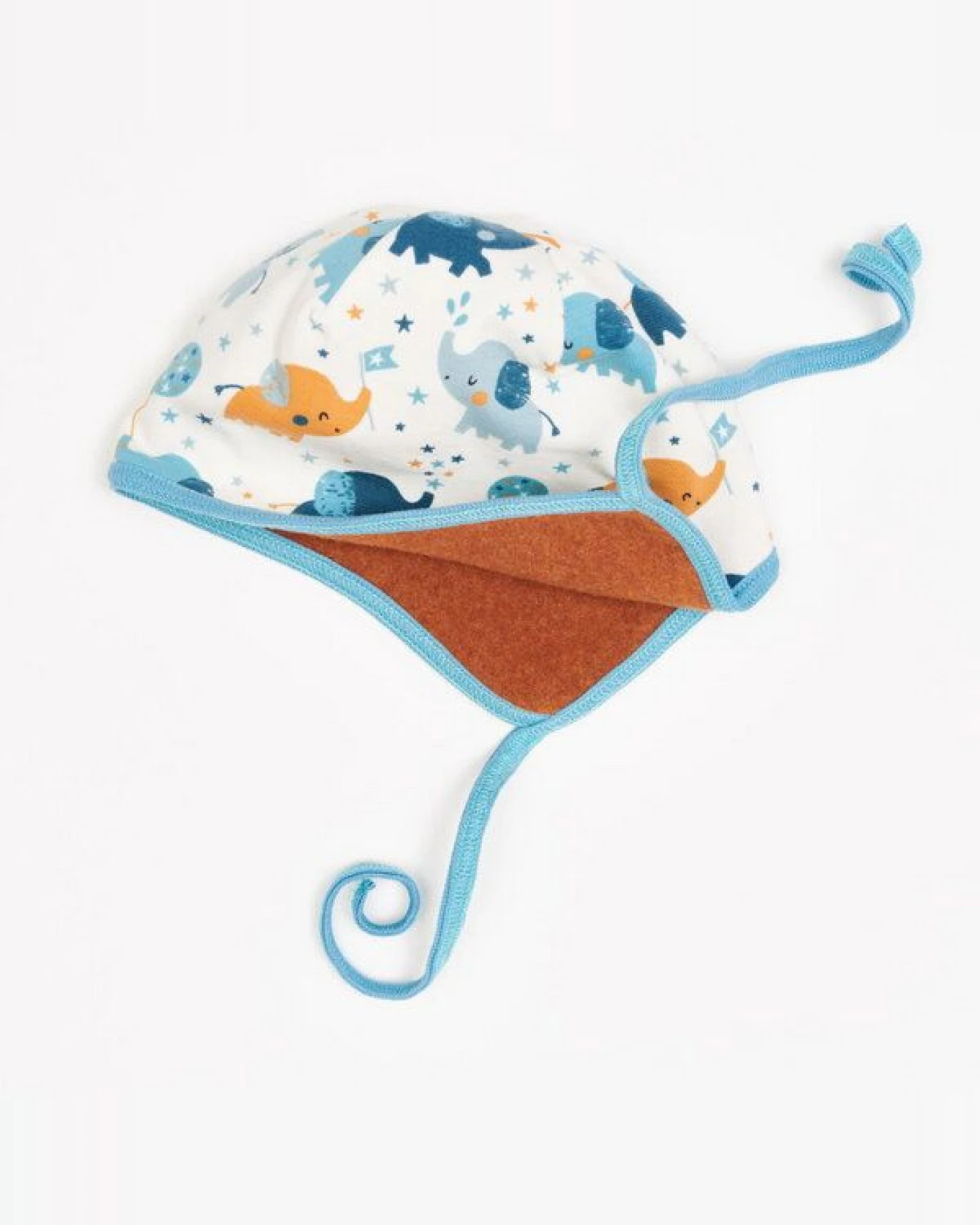 Cheeky Apple Gefüttertes Bio-Ohrenhäubchen "Babyelefant|Fleece Copper Meliert" – Ansicht 3