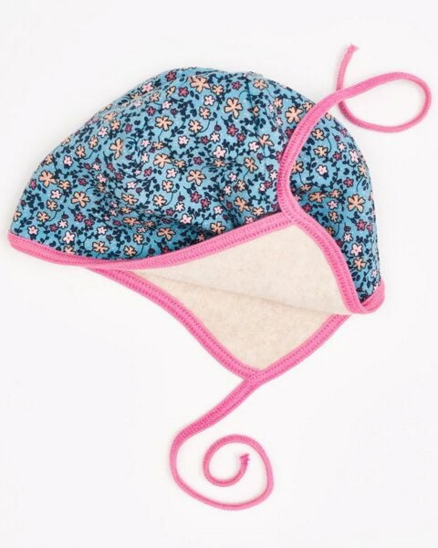 Cheeky Apple Gefüttertes Bio-Ohrenhäubchen "Missy Flower|Fleece Nude Meliert" – Ansicht 3