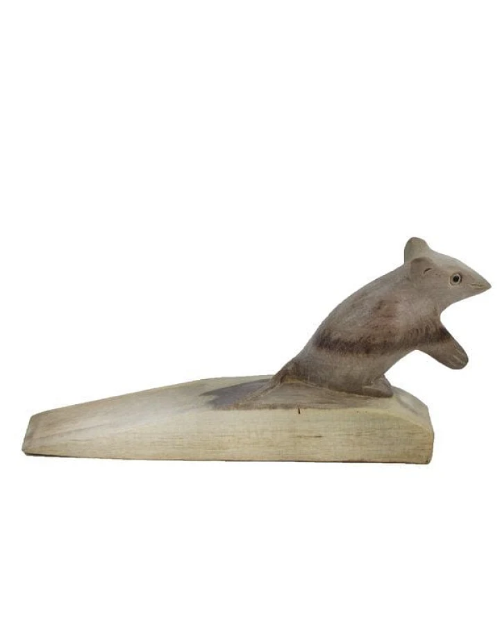 Mitienda Shop Türstopper aus Holz Maus grau
