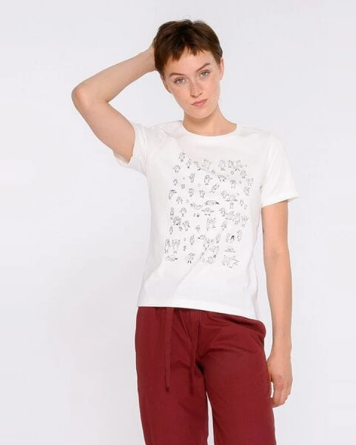 ThokkThokk Damen Print T-Shirt PENGUINS aus Biobaumwolle