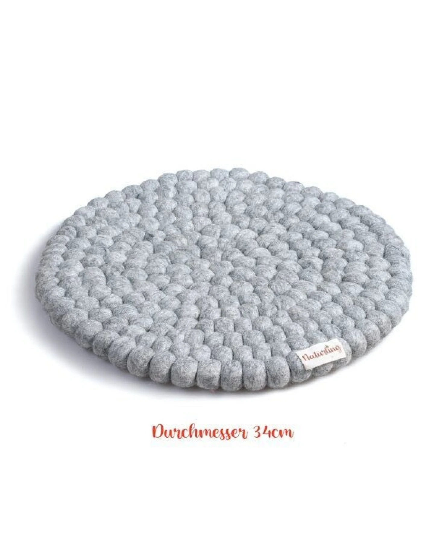 naturling Filzkugel Sitzkissen rund 34cm aus 100% Schurwolle – Ansicht 4