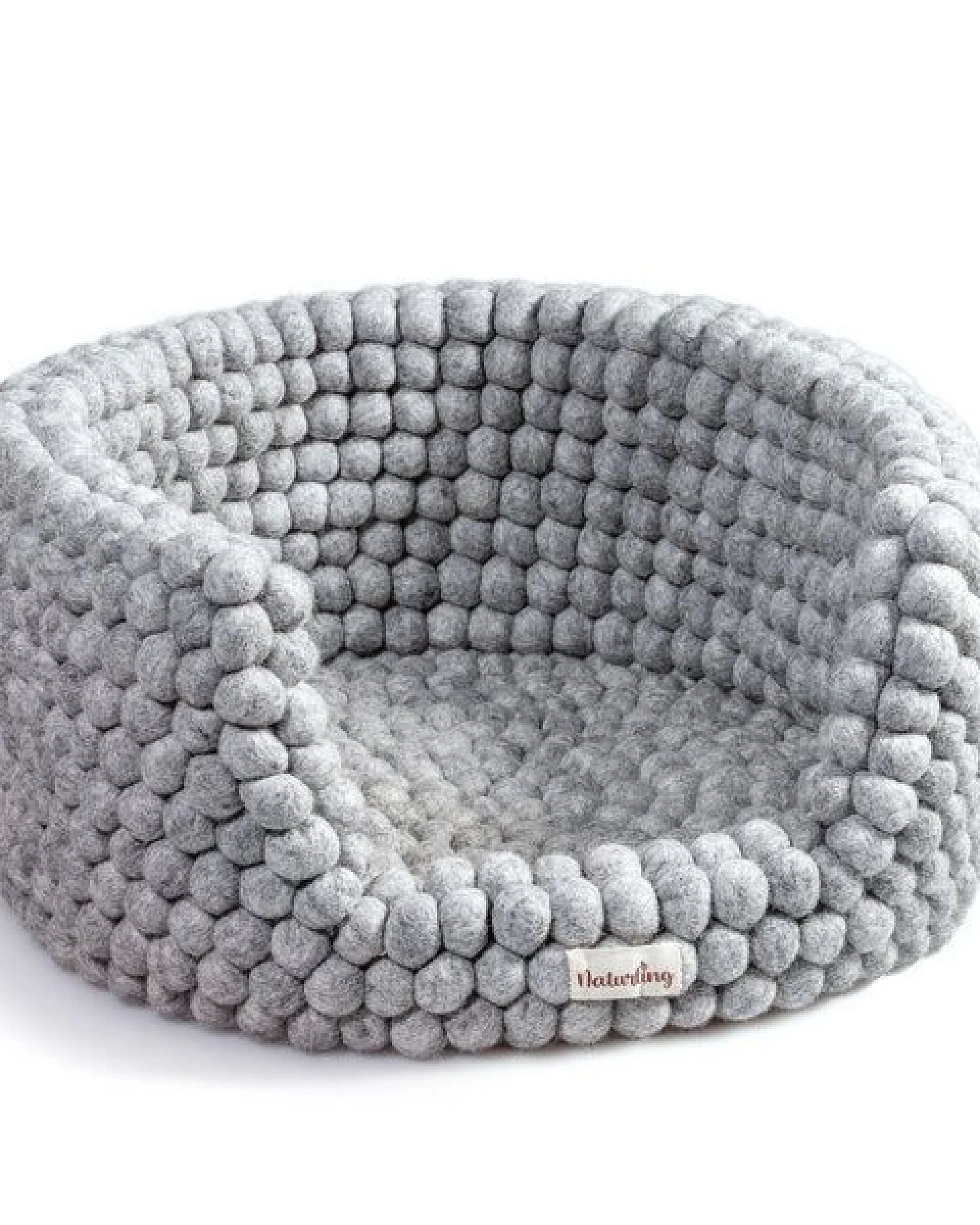 naturling Filzkugel Katzenliege 40x20cm doppellagig aus 100% Schurwolle – Ansicht 2