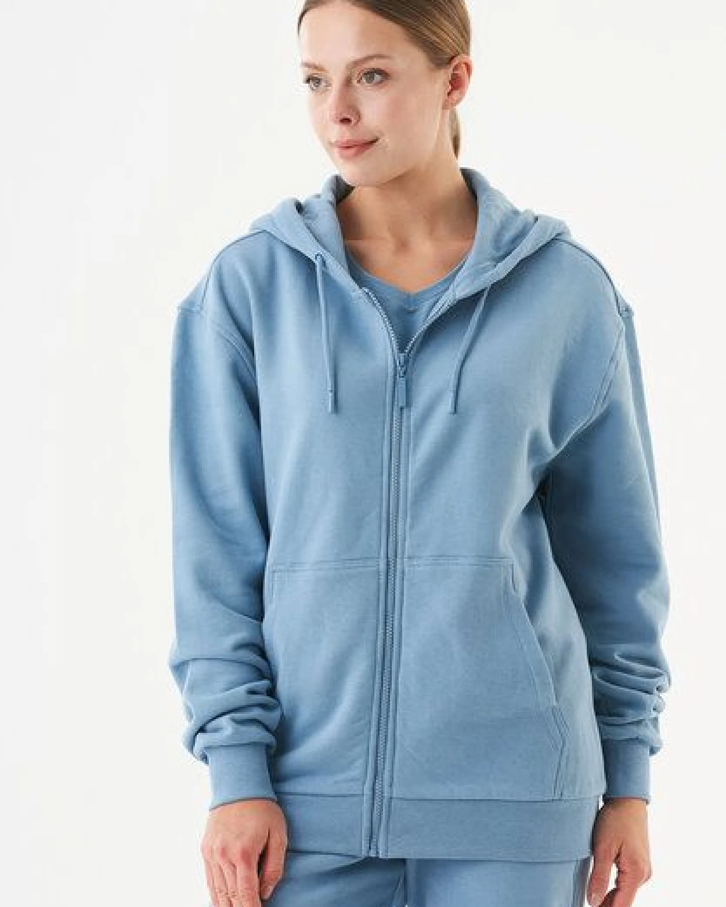ORGANICATION ESSENTIALS-JUNDA-Unisex Soft Touch Sweatjacke aus Bio-Baumwolle – Ansicht 3