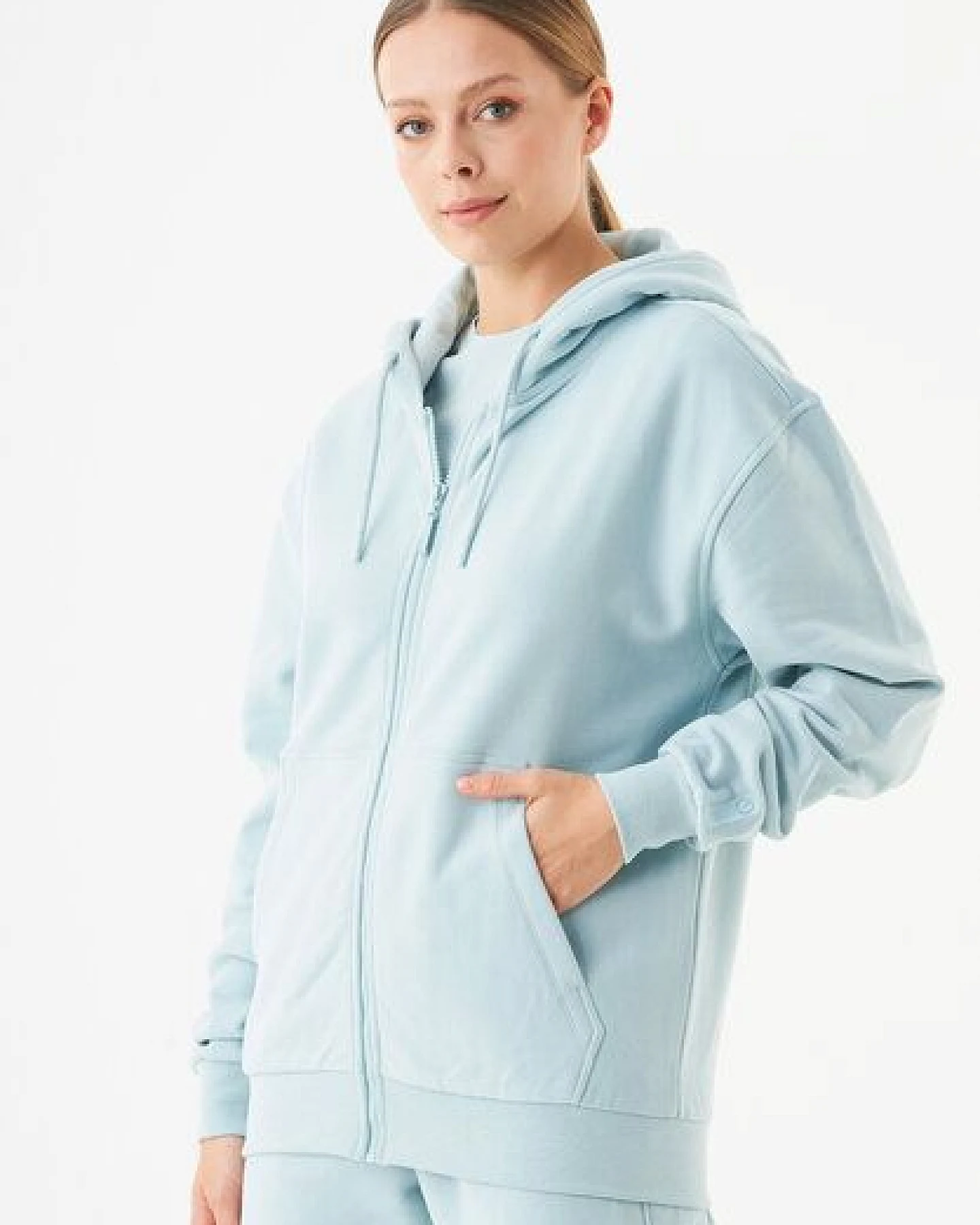 ORGANICATION ESSENTIALS-JUNDA-Unisex Soft Touch Sweatjacke aus Bio-Baumwolle – Ansicht 3