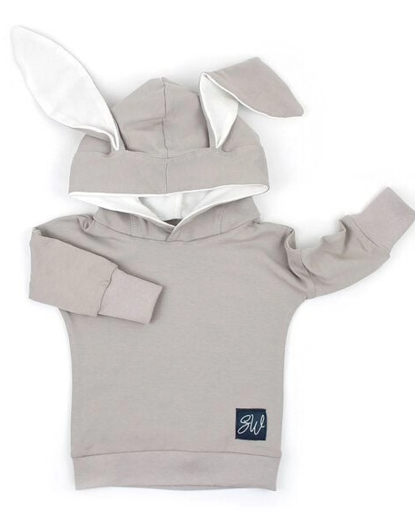 Sternchenwolke BIO Hoodie "Hasenohren" steingrau – Ansicht 2