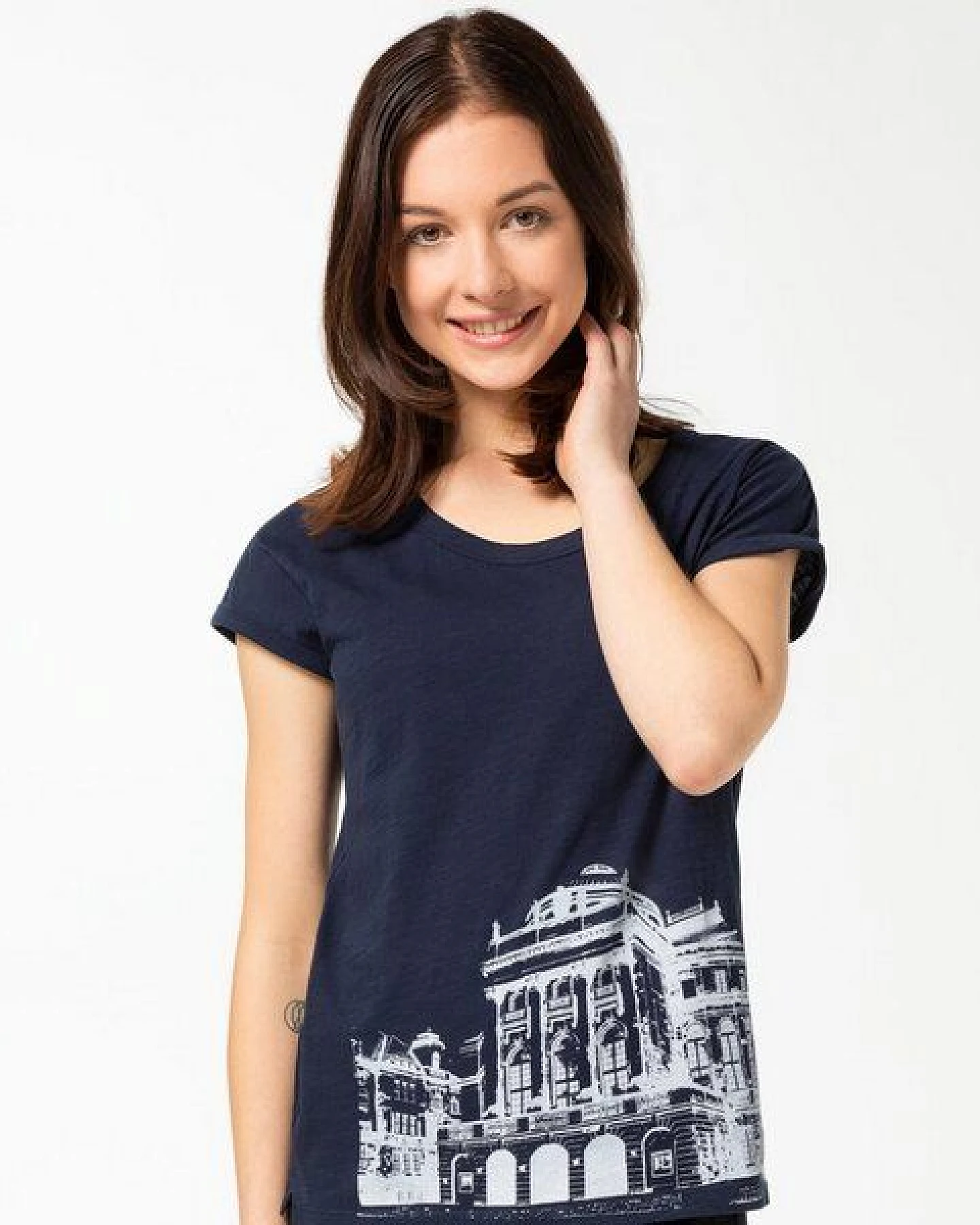 Spangeltangel Damenshirt "Opernhaus", T-Shirt bedruckt, Frauen, festlich leger – Ansicht 3