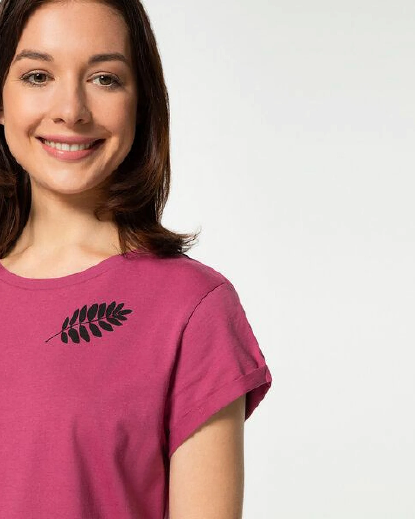 Spangeltangel Damenshirt "Vogelbeerblätter", T-Shirt, gedrucktes florales Motiv, für Frauen – Ansicht 3