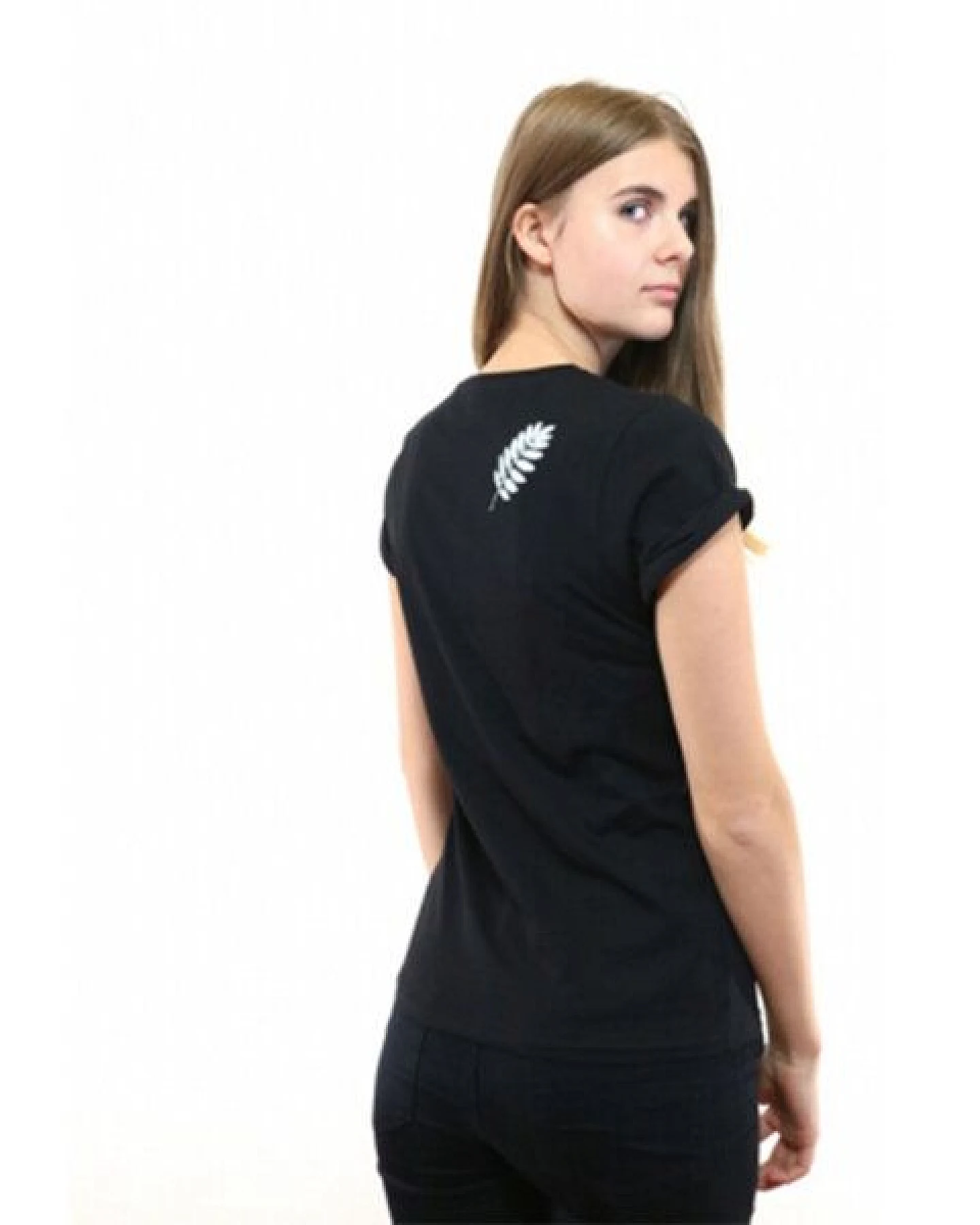 Spangeltangel Damenshirt "Vogelbeerblätter", T-Shirt, gedrucktes florales Motiv, für Frauen – Ansicht 2