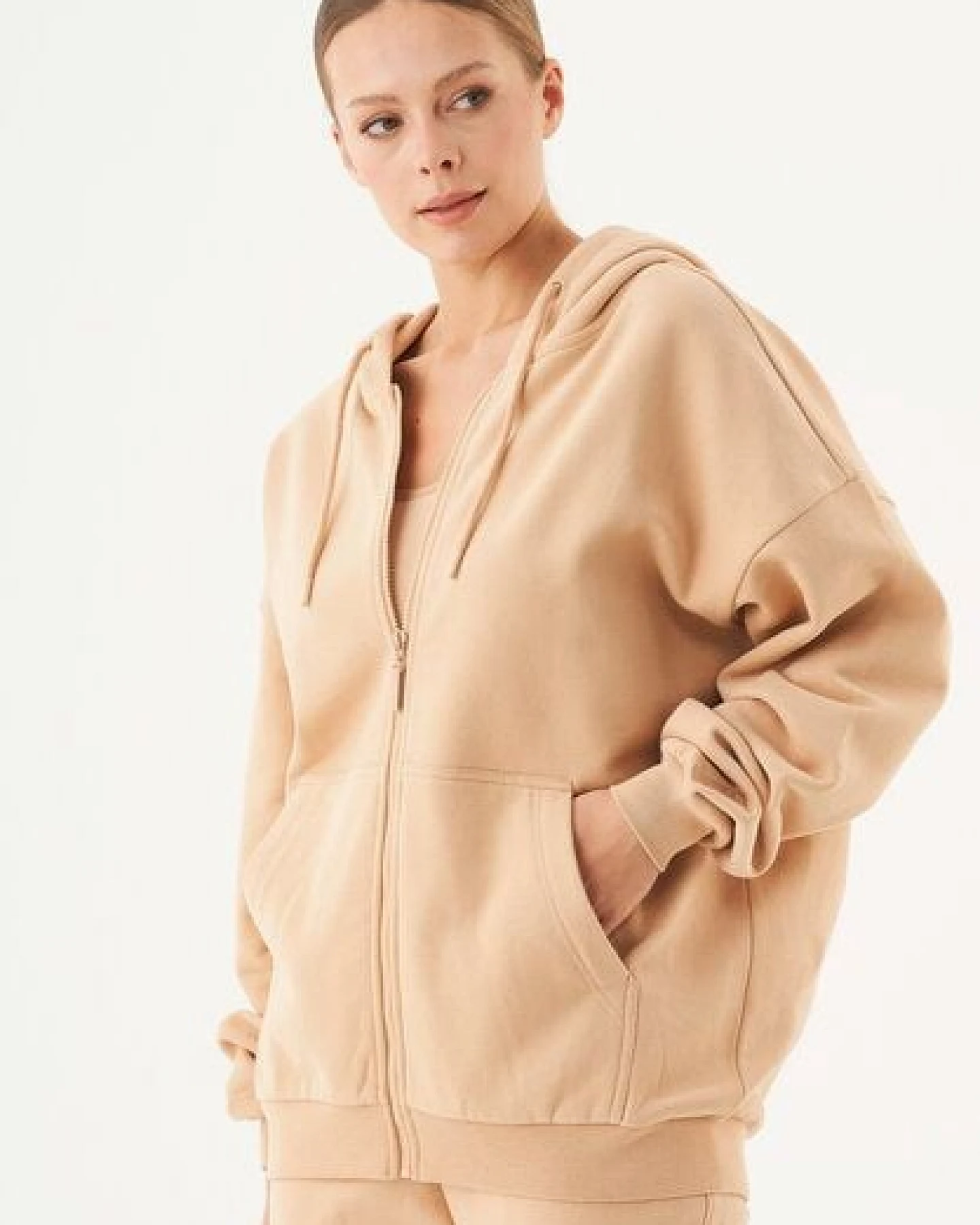 ORGANICATION ESSENTIALS-JALE- Soft Touch Sweatjacke aus Bio-Baumwolle – Ansicht 3
