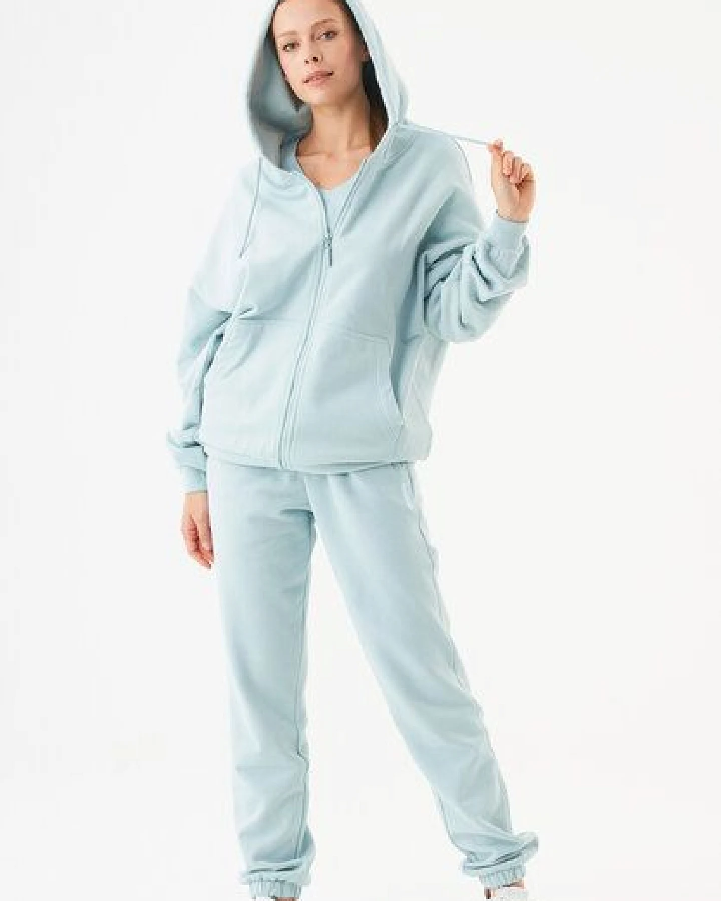 ORGANICATION ESSENTIALS-JALE- Soft Touch Sweatjacke aus Bio-Baumwolle – Ansicht 2