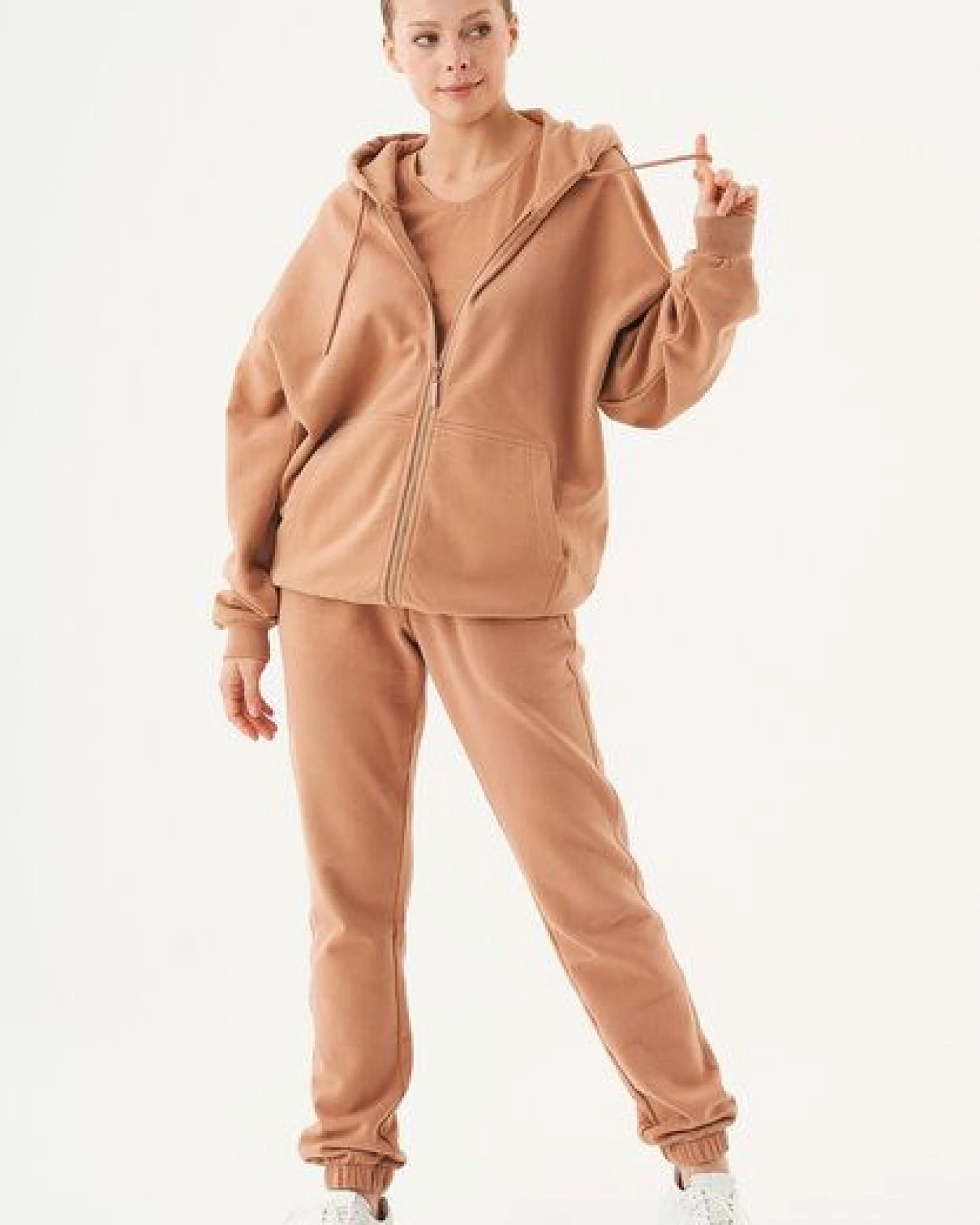 ORGANICATION ESSENTIALS-JALE- Soft Touch Sweatjacke aus Bio-Baumwolle – Ansicht 2