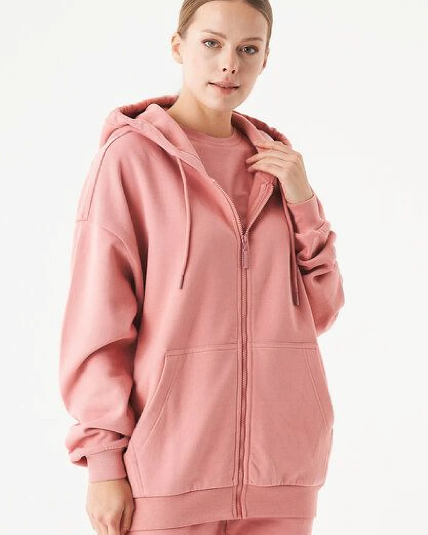 ORGANICATION ESSENTIALS-JALE- Soft Touch Sweatjacke aus Bio-Baumwolle – Ansicht 3