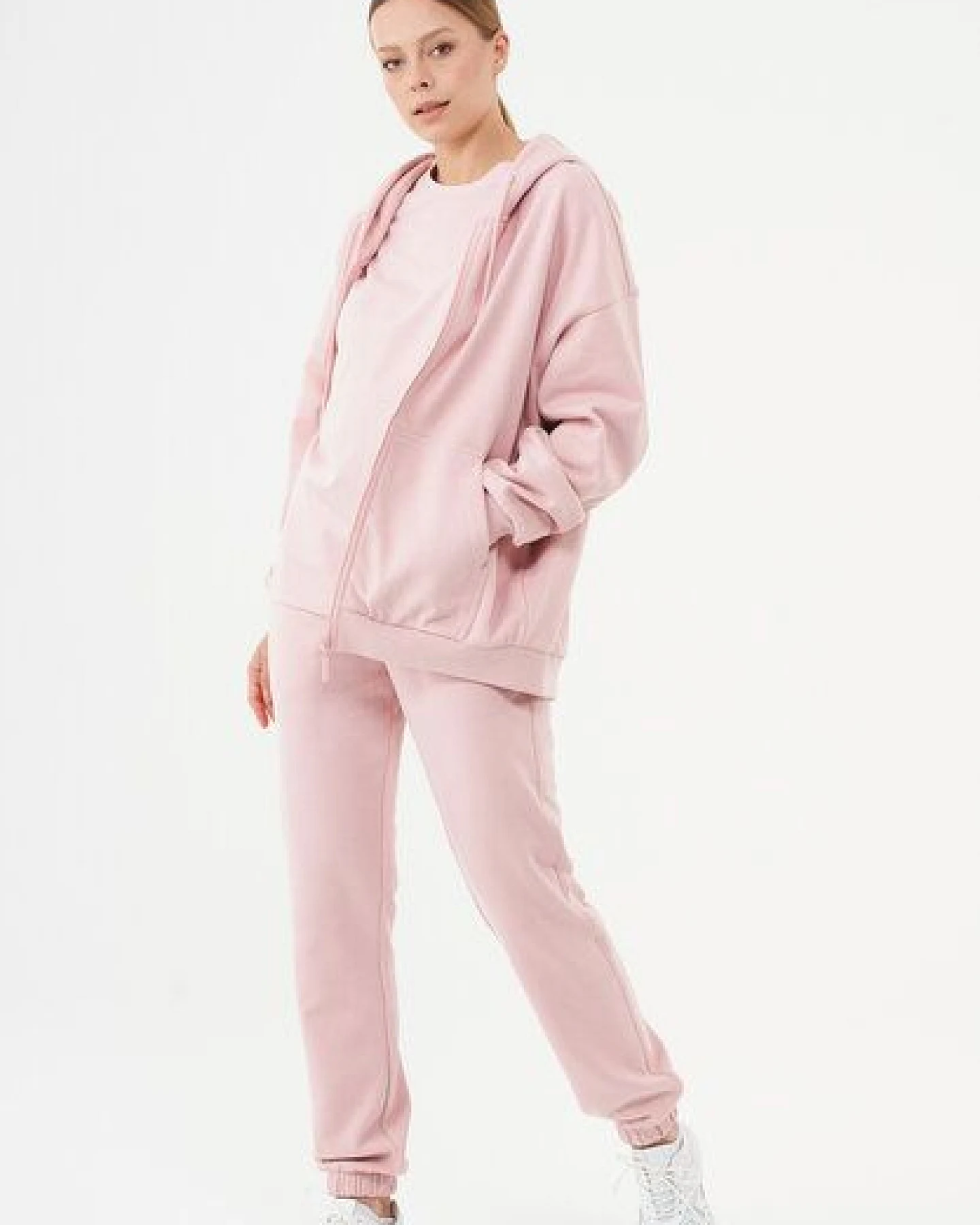 ORGANICATION ESSENTIALS-JALE- Soft Touch Sweatjacke aus Bio-Baumwolle – Ansicht 2