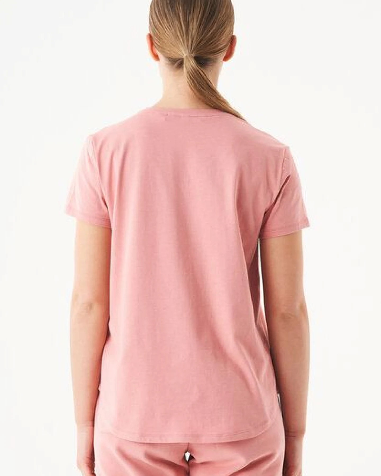 ORGANICATION ESSENTIALS-TUBA- Basic T-Shirt aus Bio-Baumwolle mit V-Ausschnitt – Ansicht 4