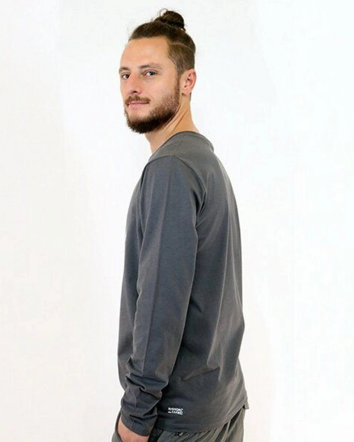 Spangeltangel Langarmshirt „Kosmonaut“, Astronaut, grau, bedruckt, Siebdruck, Herren – Ansicht 3
