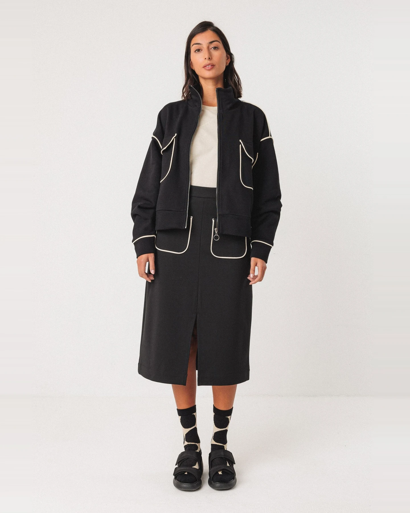 SKFK Damen vegan Rock Eza Schwarz – Ansicht 2